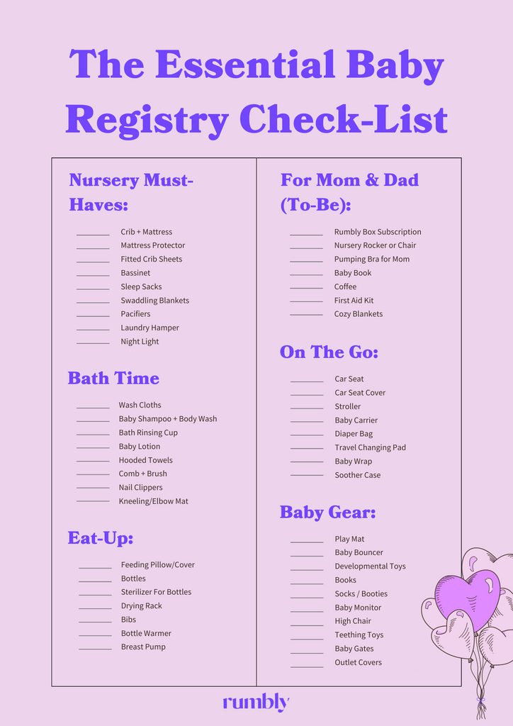 The Rumbly Essential Baby Registry Checklist