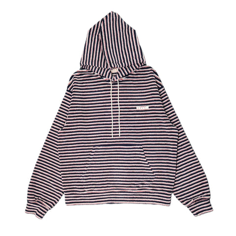 MARNI   レッド＆ブルーストライプテリーフーディ