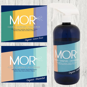 MOR Organic Cleaner & Sanitizer- Lemon Scented 32 oz bottle - The Mirrored Past