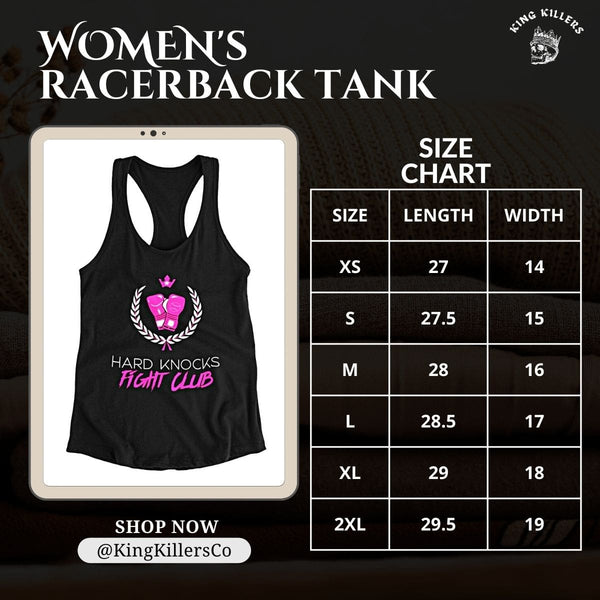 Women's racerback tank top size chart - King Killers