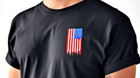 American flag t shirt, black - King Killers Apparel