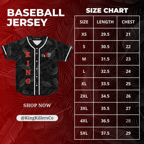 BASEBALL JERSEY SIZE CHART– King Killers