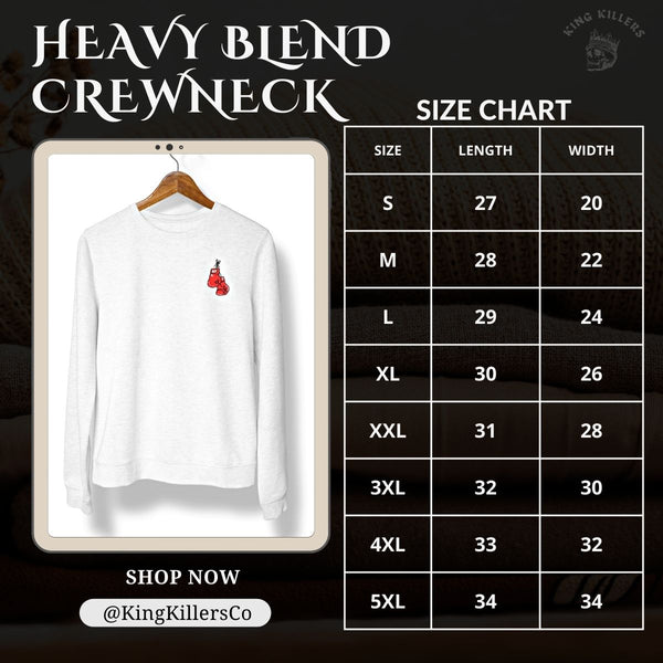 heavy blend pullover crewneck sweatshirt size chart - King Killers