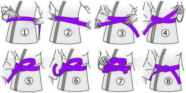 How to tie your jiu jitsu belt superlock style - step by step illustration