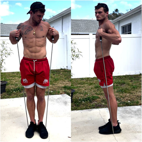 front and side view showing how to measure your jump rope at home