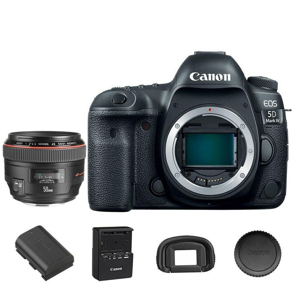Slijm Geduld bijkeuken Buy Canon 5D Mark IV EOS DSLR Camera Body + 50mm f/1.2L EF USM Lens Online  | Deals All Year – DealsAllYearDay
