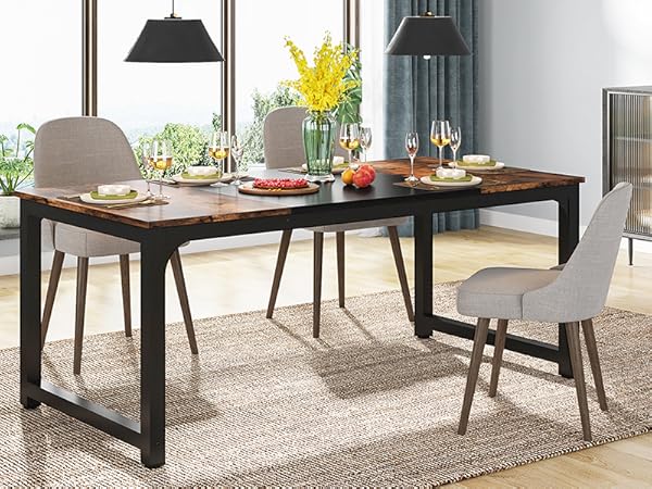 Modern Conference Table - Rectangular Meeting Desk for Computer Use