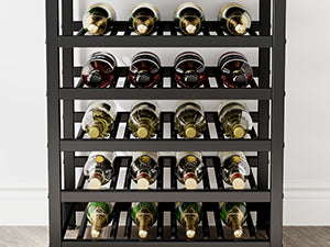 Tribesigns 20-Bottle Wine Baker's Rack, 9-Tier Freestanding Wine Rack with Glass Holder