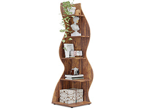 Modern 5-Tier Wall Corner Bookshelf Bookcase