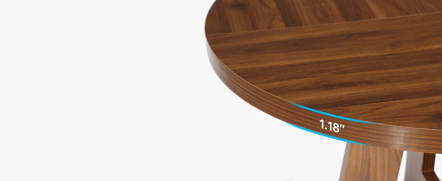 47-Inch Round Dining Table - Wood Kitchen Table for Dining Room and Living Room