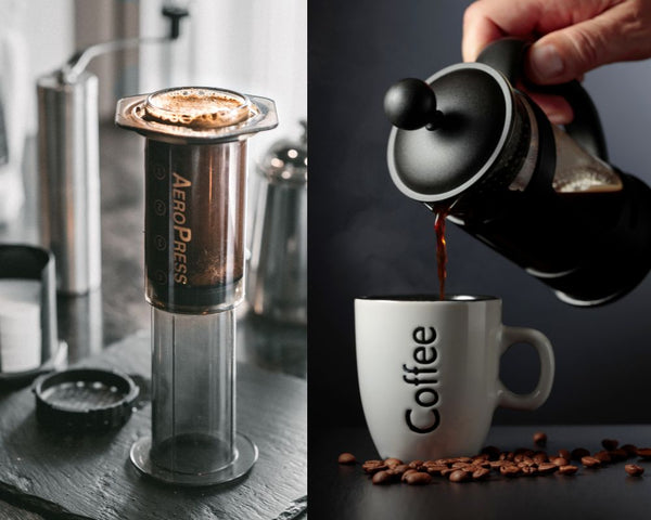 An AeroPress Coffee Maker and a Filter - French Press coffee maker with Perth's best coffee inside