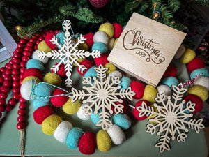 Nine Christmas Ornaments With Free Box | Holiday Decor | Holiday Gift | Personalize Gift | Snowflake Ornament | Free Shipping