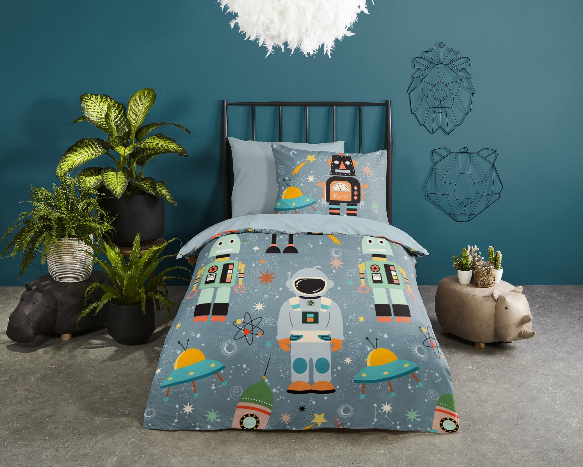 Dressoir efficiëntie Luxe Good Morning Dekbedovertrek Spacemen 140x220cm – Toys 'n Living