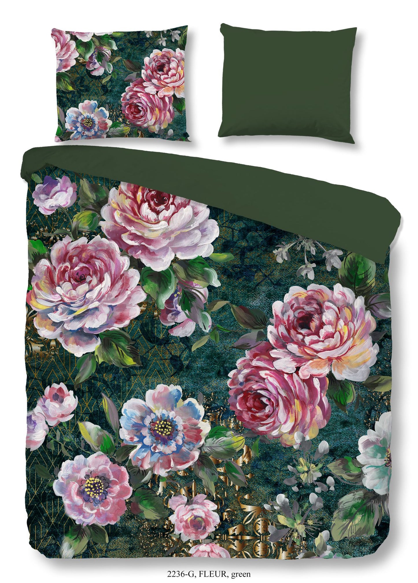 Luidruchtig draai Druif Good Morning Dekbedovertrek Fleur Groen 240x220cm – Toys 'n Living