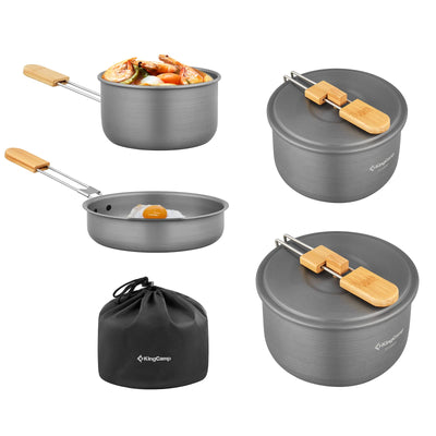 7PCS Cast Iron Camping Dutch Oven Cookware Set with Skillet Pot