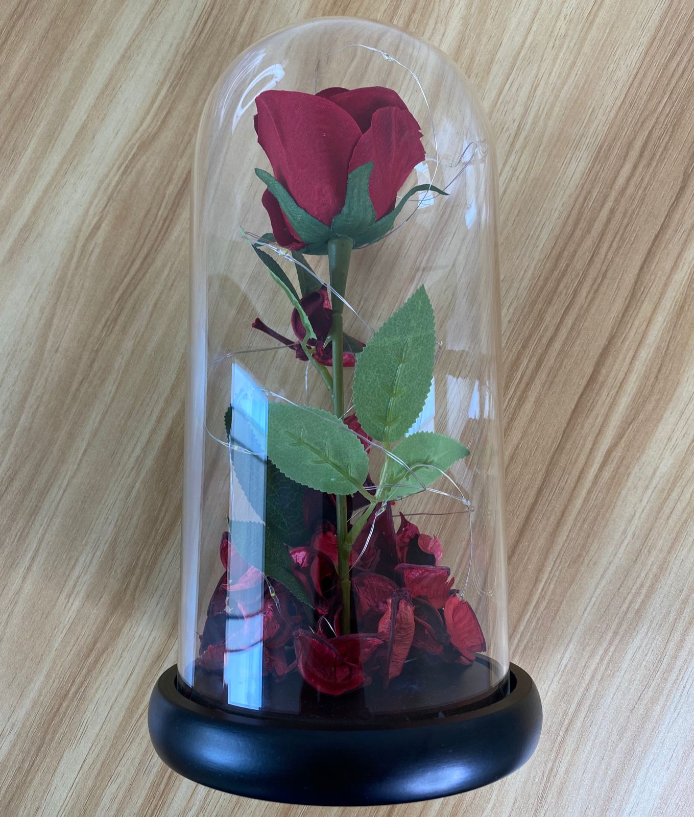 Rosa eterna cupula de cristal con luz LED 27cm – Chinatown ??