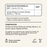 Tableau VNR et composition Ginkgo Biloba Exelis