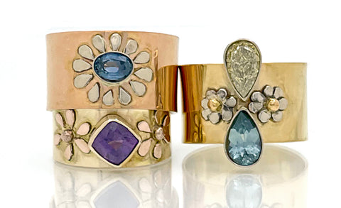 14K alternative gemstones for engagement rings, Luxury handcrafted engagement rings,