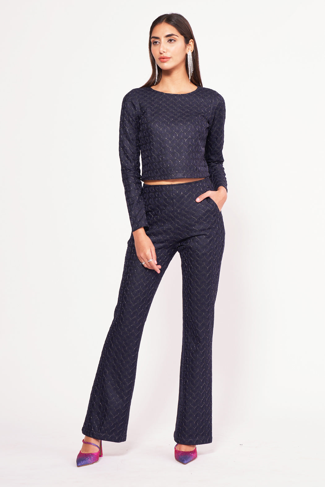 Stella McCartney Navy Blue Crepe Wool Side Stripe Detail Trousers S Stella  McCartney | TLC