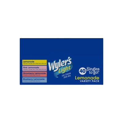 Wyler's Light Lemonade Sugar-Free Singles To Go Variety Pack Drink Mix, 40CT