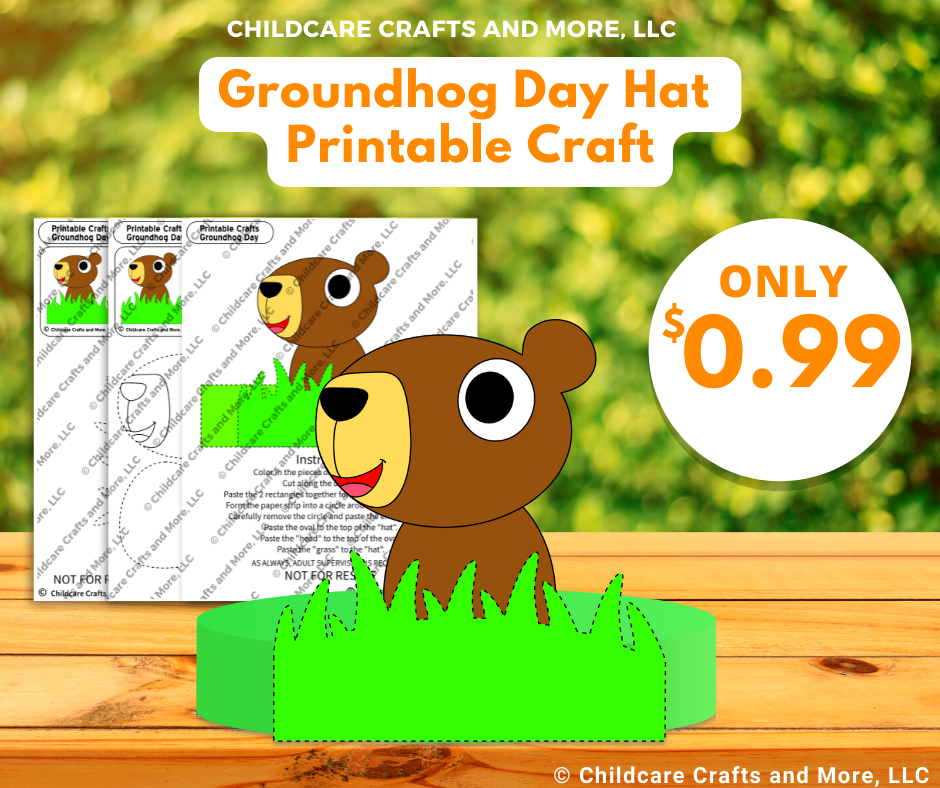 Groundhog Day Hat Printable Craft Childcare Crafts and More, LLC