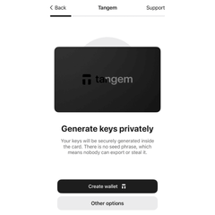 Tangem wallet private key generation