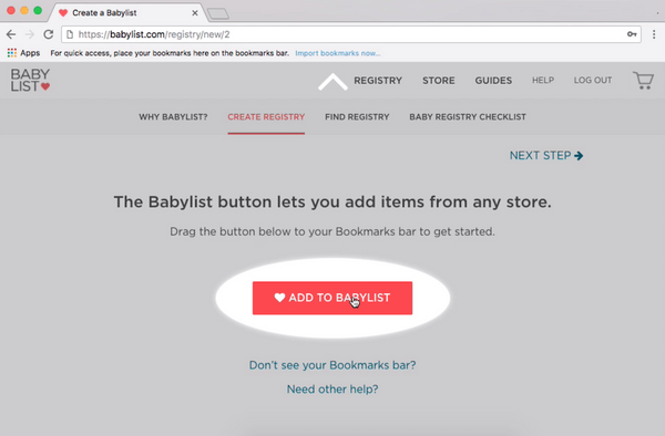 Add to Babylist Desktop Button