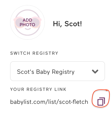 Babylist Share URL Copy and Paste