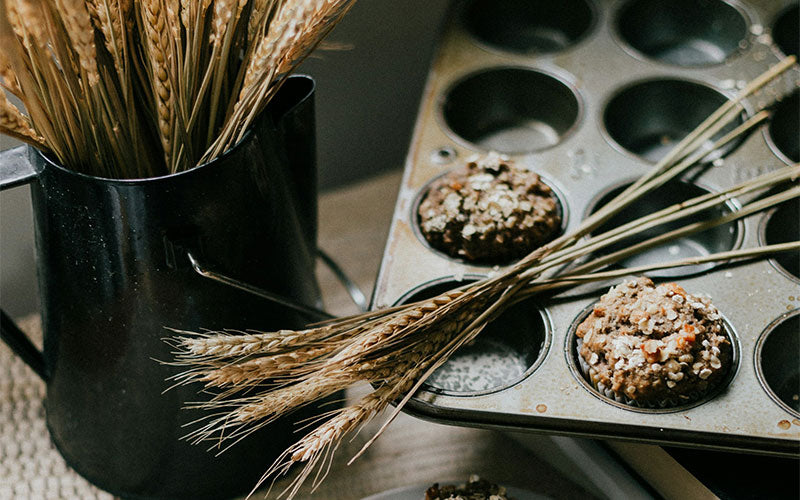 Muffins baked with wholegrain flour instead of white refined flour can boost your dietary fibre intake.