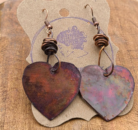 Artisan Made Heart Earrings - Tangles Jewelry