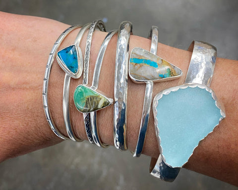 Kelly Curtis Designs - Seaglass Stacking Cuff Bracelets