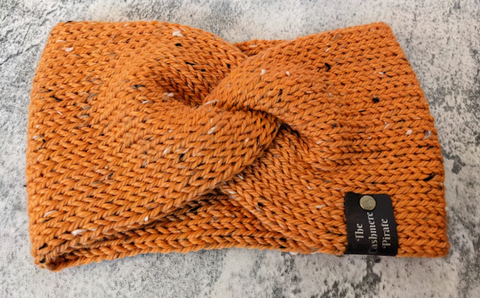 Wool Tweed Headband in Pumpkin Spice - The Cashmere Pirate
