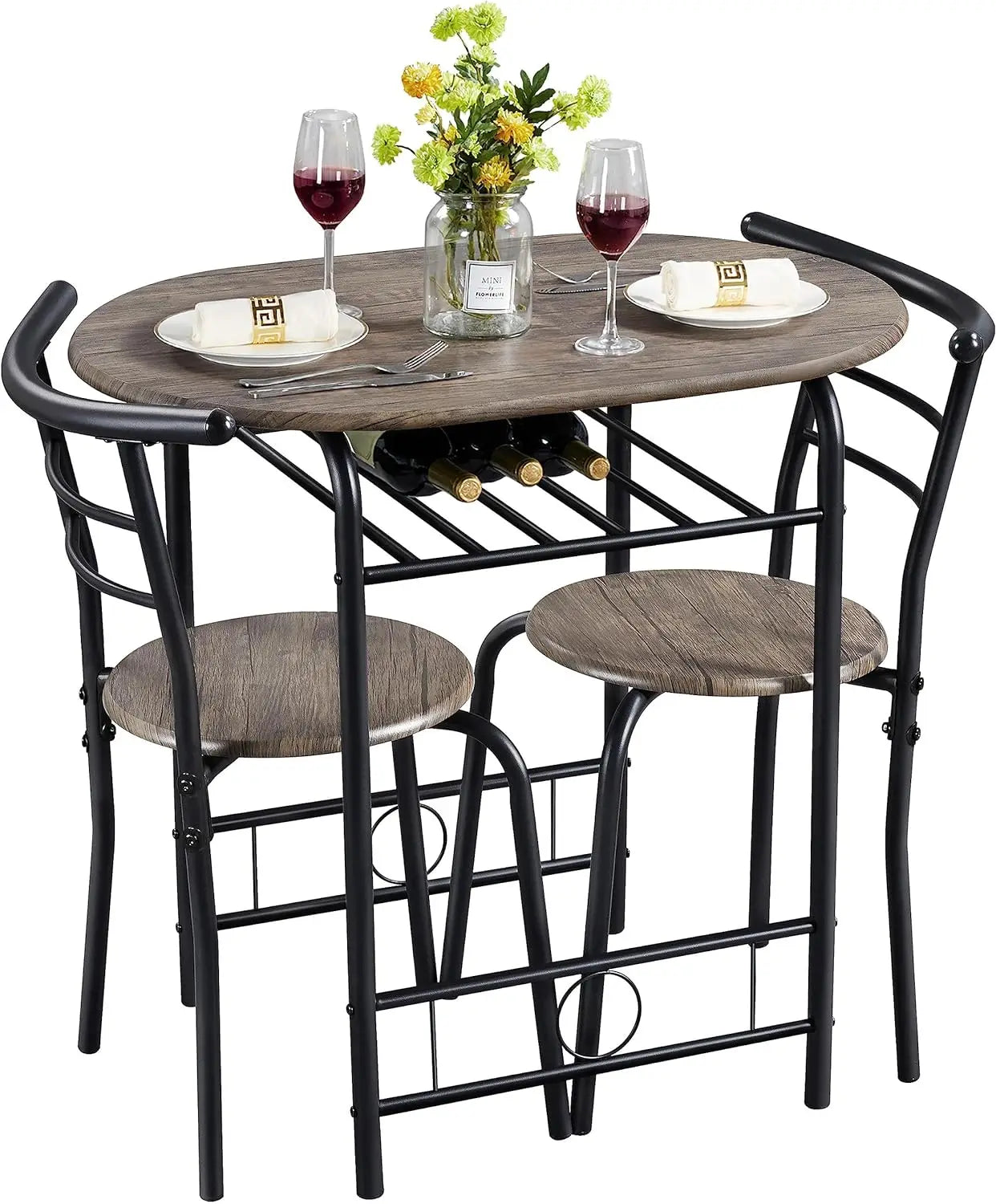 3 Piece Dining Table Set, Kitchen Table & Chair Sets for 2