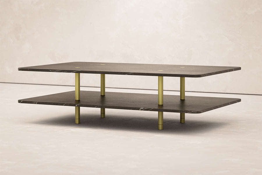 STRATA COFFEE TABLE Two Tier / Stone / Square & Rectangle