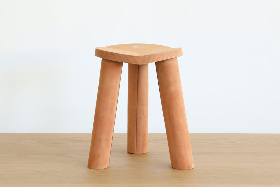 Stacked Leather Stool_In Stock