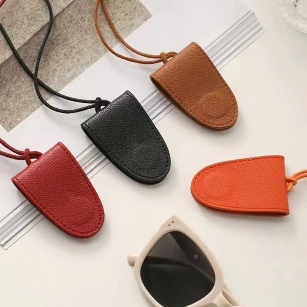 Cyflymder  Anti-lost Pu Leather Magnetic Hat Clip Sunglasses Storage Neck Hanging Lanyard Glasses Clip Organizer Gadget Hat Holder Girl