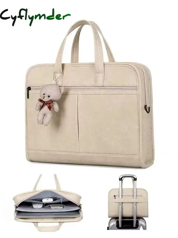 Cyflymder Ins Women's Laptop Bag Case 13.3 14 15.6 Inch Waterproof Notebook Bag Macbook Air Pro 13 15 Shoulder Laptop Briefcase Shockproof
