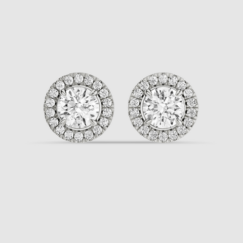 Halo Lab Grown Diamond Studs - Round