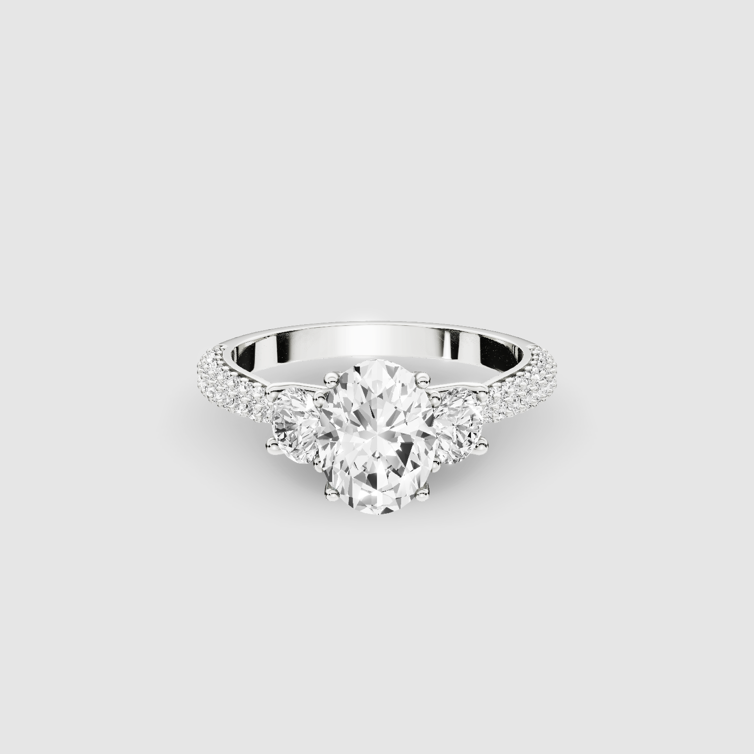 Classic Triad Solitaire Ring - Oval