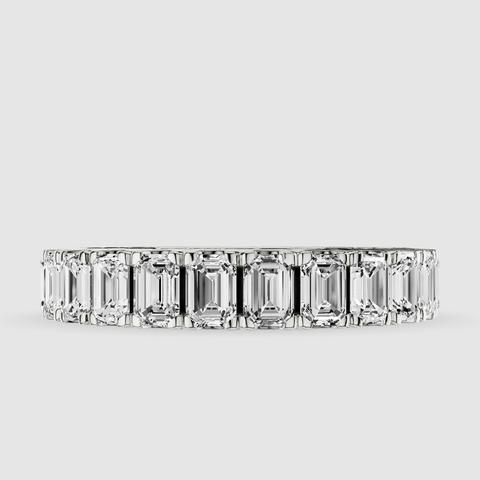 emerald cut eternity band