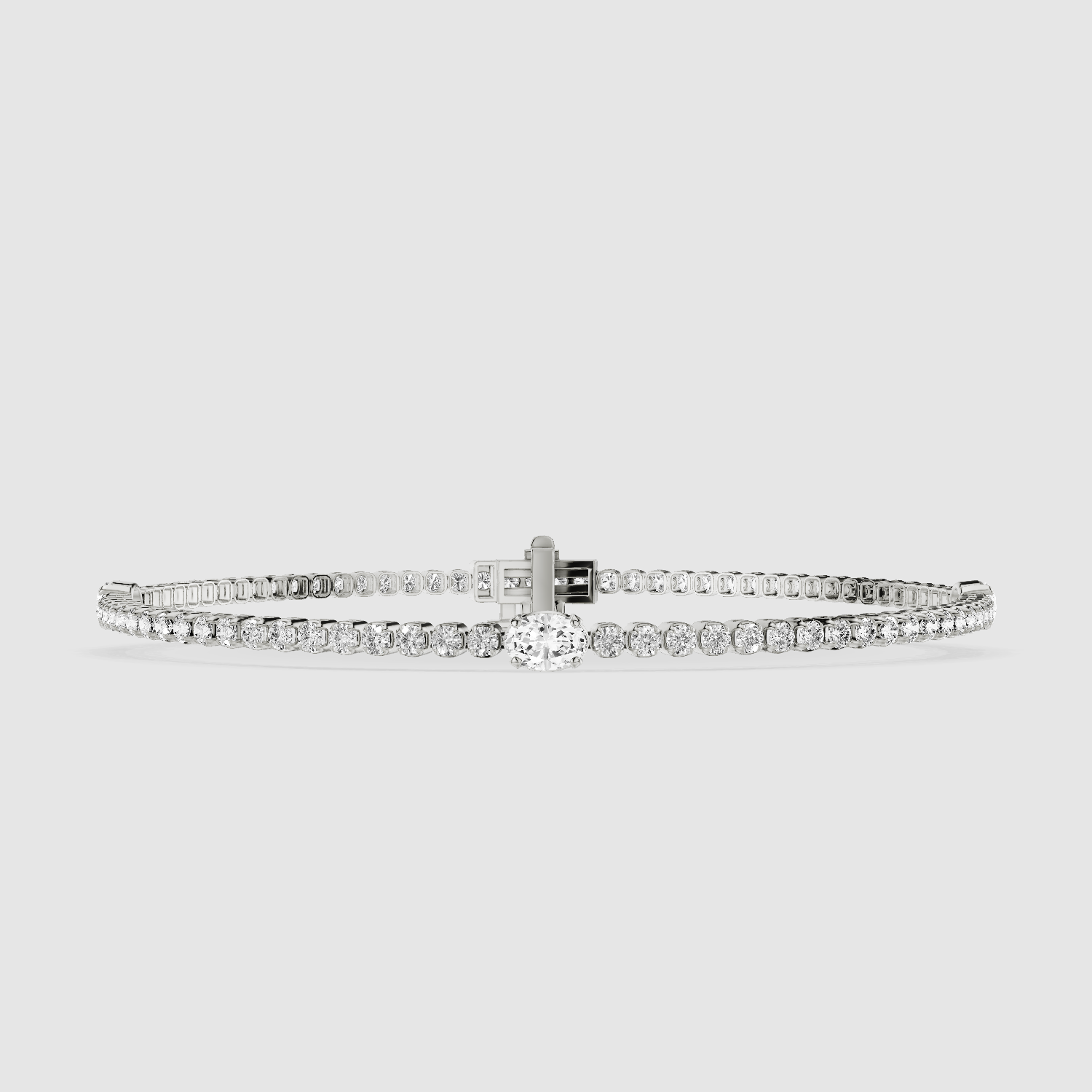 Five Diamond Heart Tennis Bracelet 14K Rose Gold / 7 | Alev Jewelry