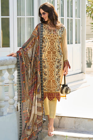 Light Yellow Embroidered Pant Style Suit - PinkPhulkari California