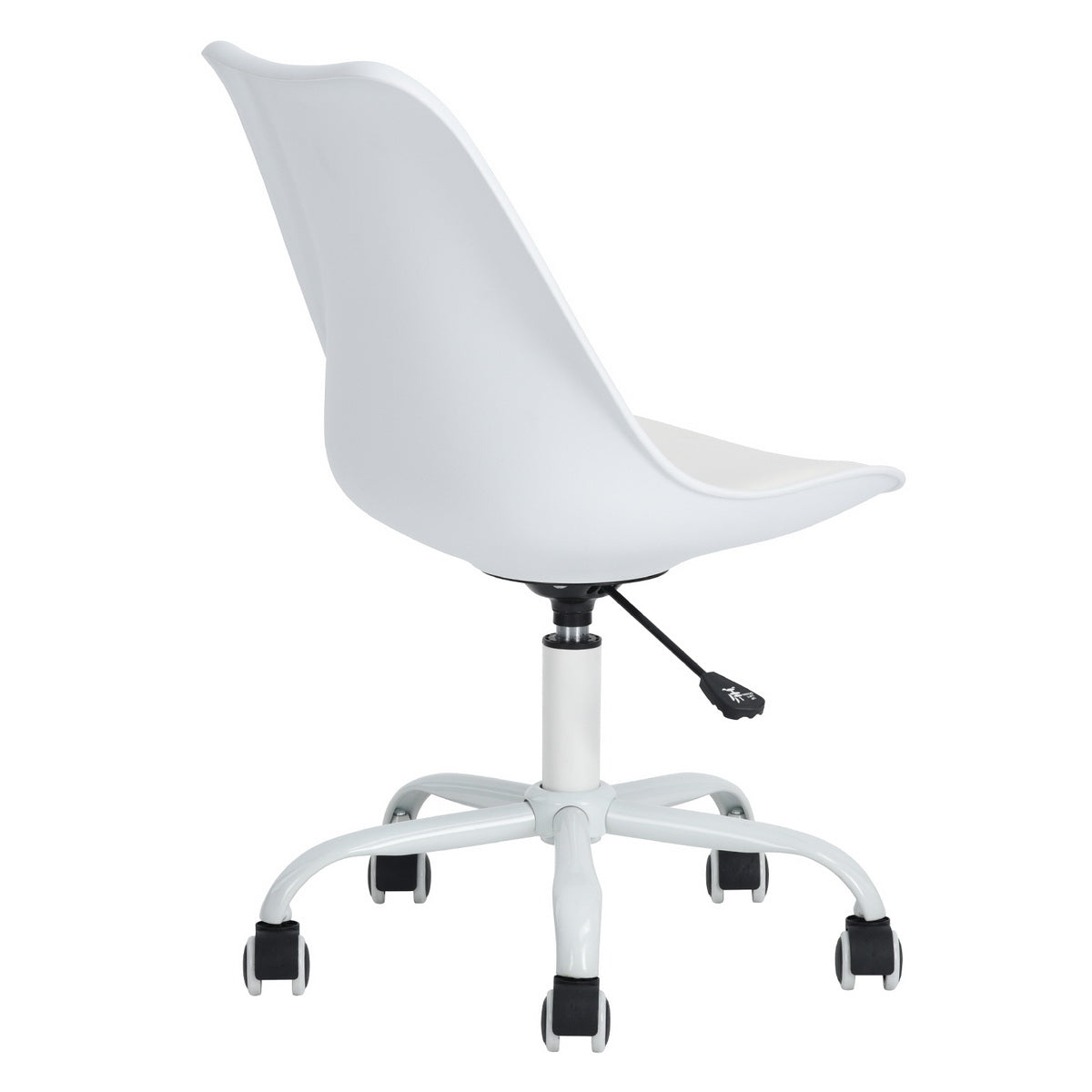 BLOKHUS WHITE - White minimalist office chair with wheels – FIT@HOME