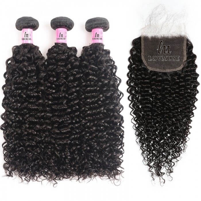 "Lovmuse Curly wave 3 Bundles with 5x5 lace closure Virgin Hair. It will be your best choice..lov muse, lovemuse, love muse  "HD lace