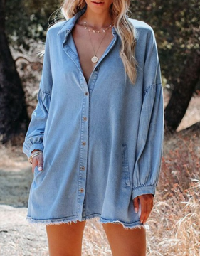 Vintage denim shirt mini dress