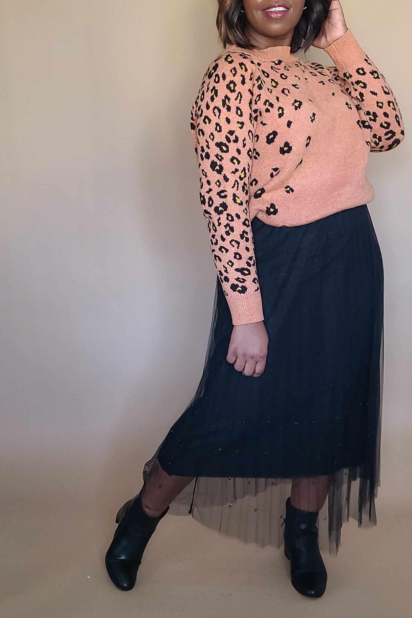Slouchy Leopard Pullover