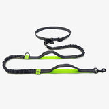 Lime green and grey hands free running leash