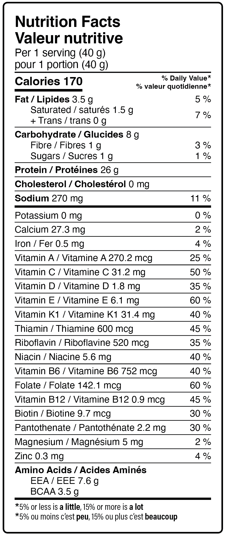 nutrition label for vegan unsweetened soy milk protein