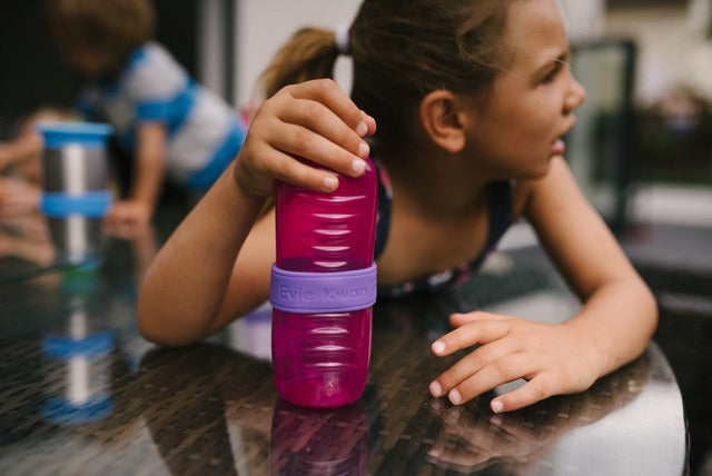 Kid with water bottle