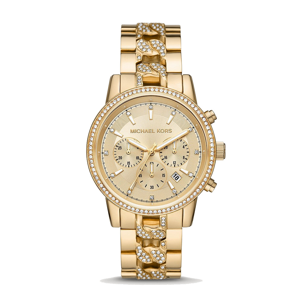 WOMEN] Michael Kors Ritz Chronograph Gold-Tone Stainless Steel Watch – City  Chain Malaysia